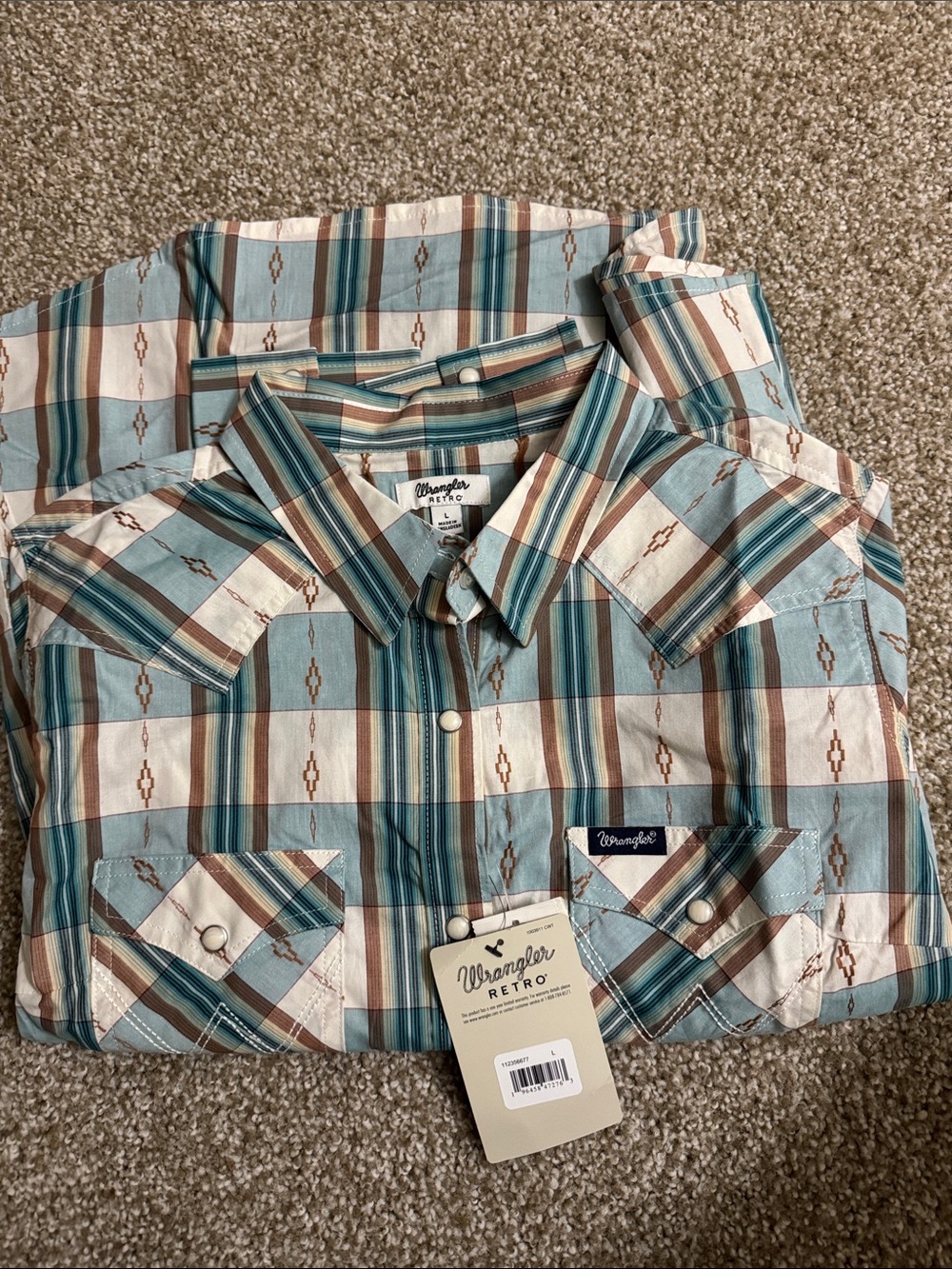 Wrangler western women’s pearl snap long sleeve button down